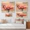 Designart - Portrait of Pink Flamingo V - Farmhouse Print on Natural Pine Wood